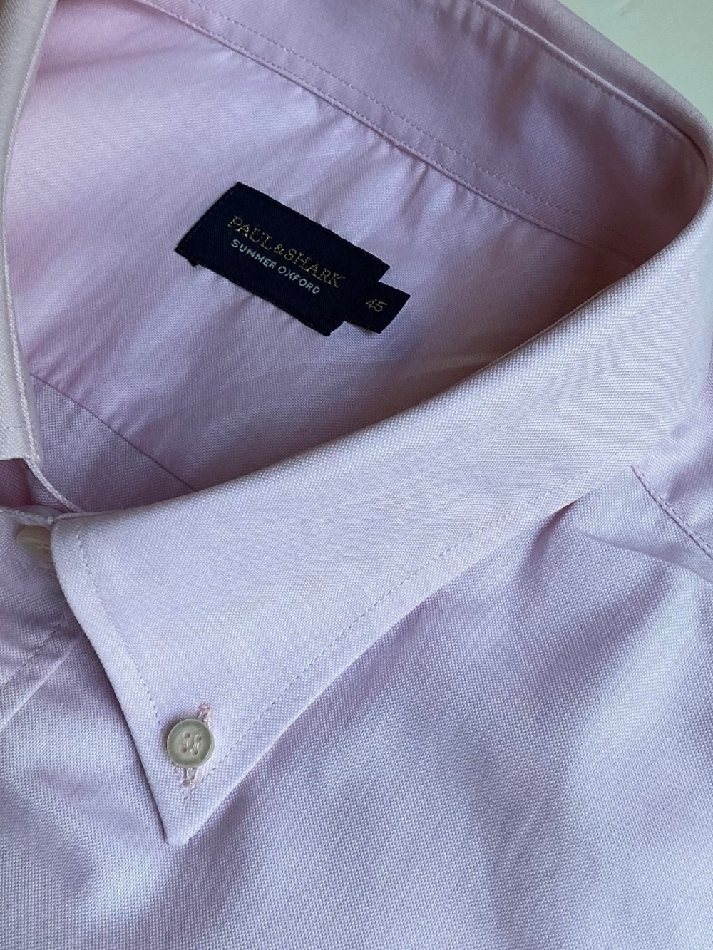 Paul & Shark summer Oxford solid light pink cotton shirt Sz 18made in Italy 🇮🇹